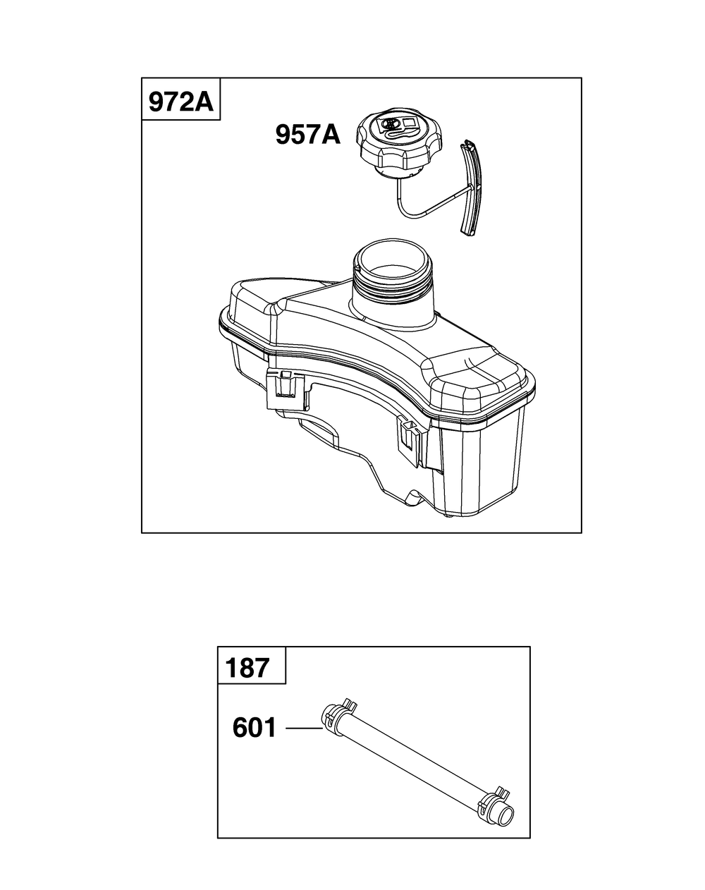 Fuel Supply Group Diagram and Parts List for 104M05-0064-H5 100000 - 19Z999 Briggs and Stratton Engine